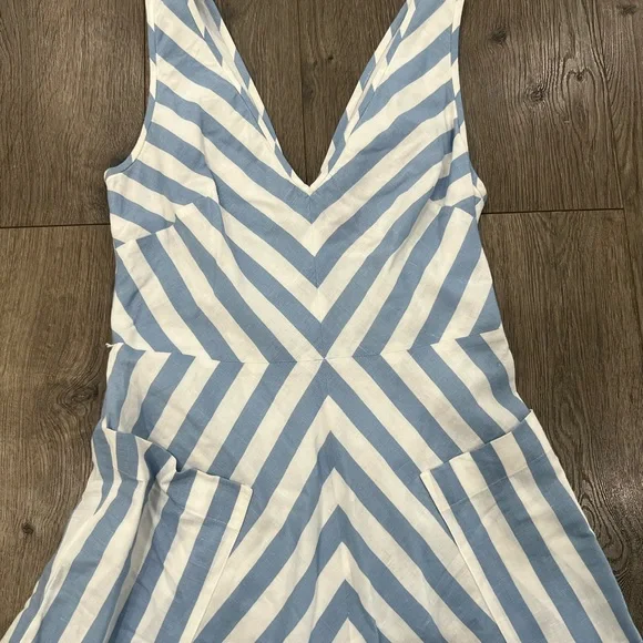 BNWOT Kate Spade Blue and White Striped Sleeveless Dress Size 4 - Picture 5 of 6